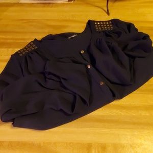 Charlotte Russe Navy Blue Womens L shirt